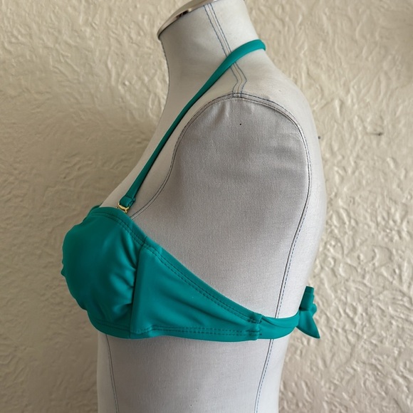 Dippin’ Daisy’s Bandeau Halter Bikini Swim Top Green Blue - Picture 3 of 8